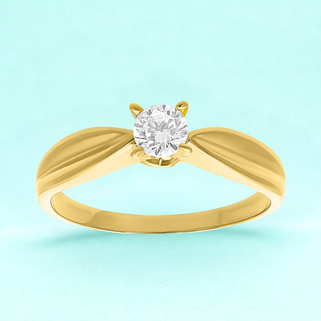 Anillo de compromiso Carolina en Oro amarillo de 10k