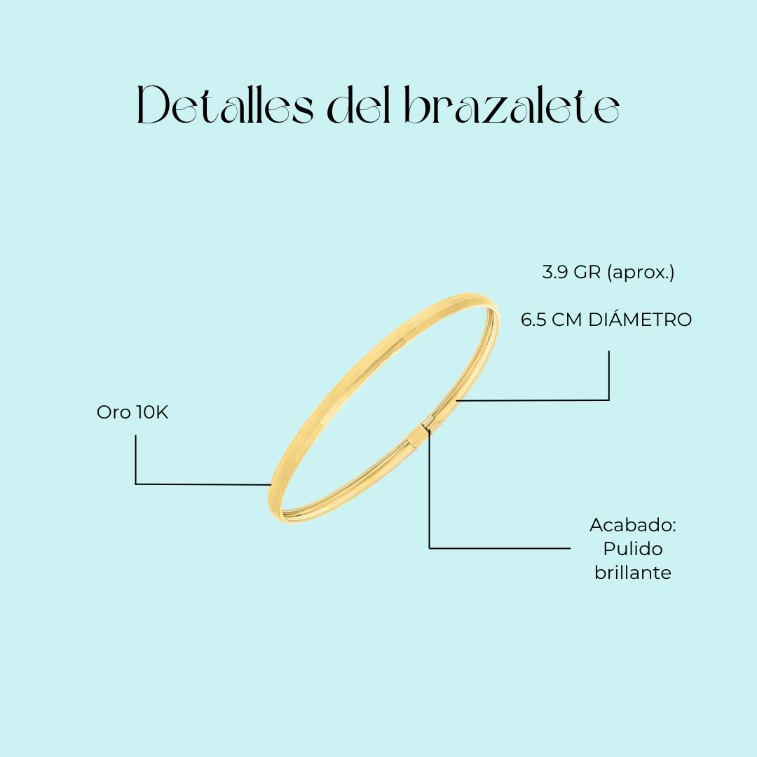 Aro diamantado brazalete en Oro amarillo de 10k