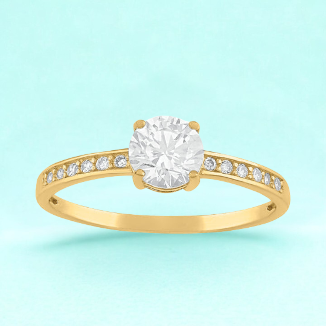 Anillo de compromiso Sol de janeth en Oro amarillo de 10k