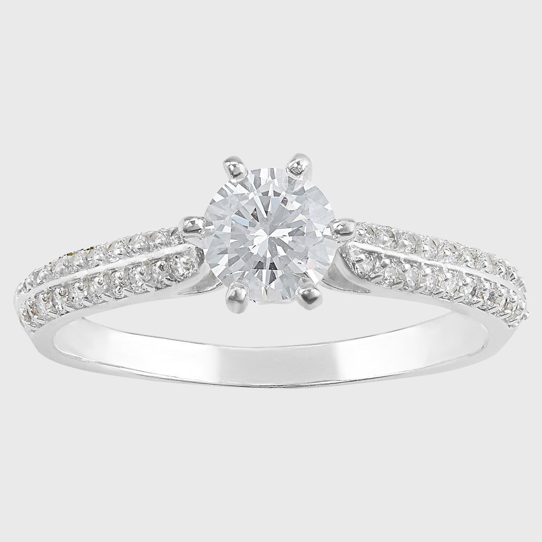 Anillo de compromiso Flor de Abi en plata 925