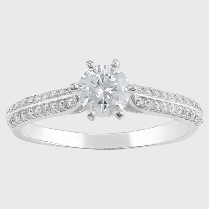 Anillo de compromiso Flor de Abi en plata 925