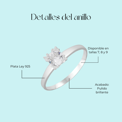 Anillo de compromiso Refugio de Amor en plata 925