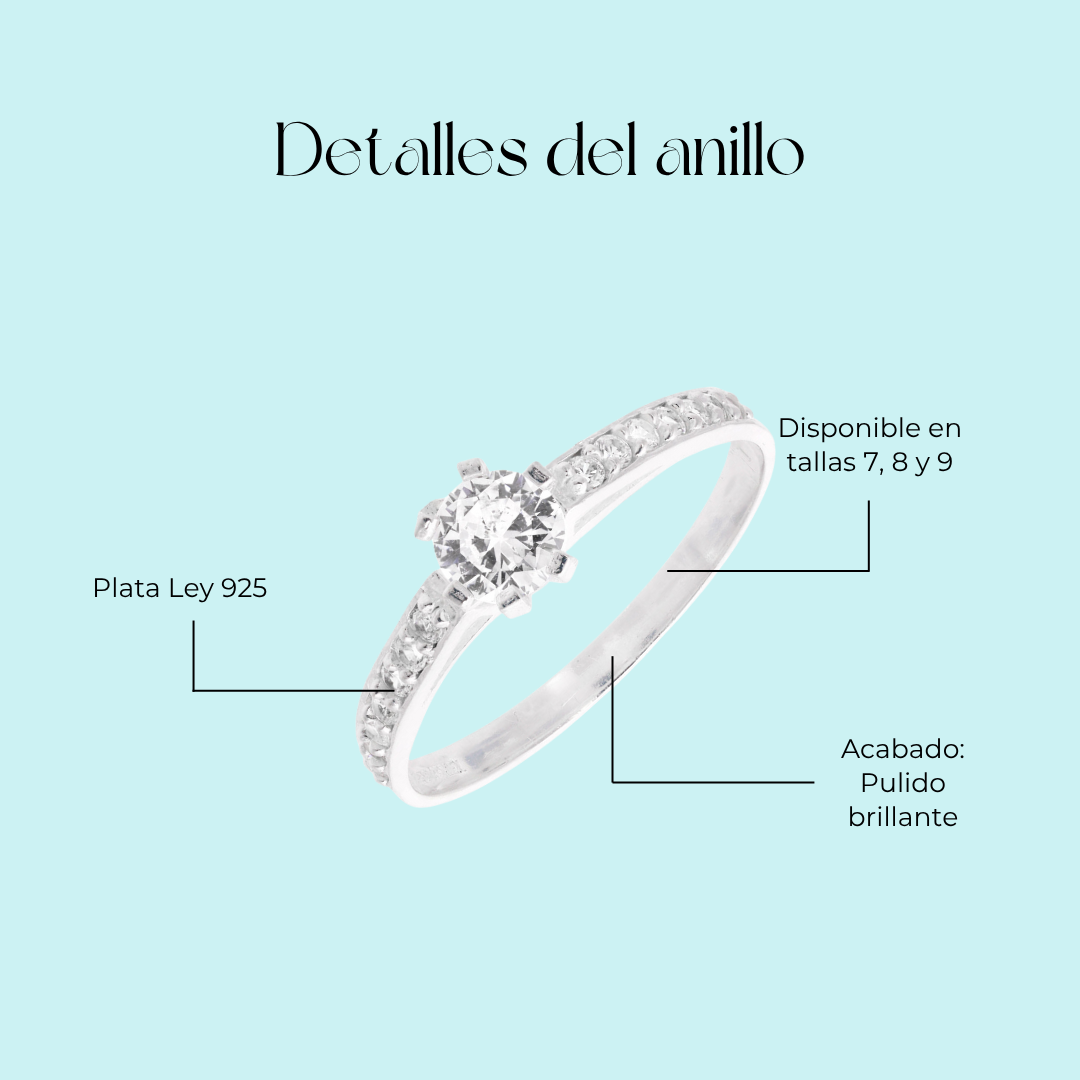 Anillo de compromiso Majestic en plata 925