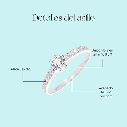 Anillo de compromiso Majestic en plata 925