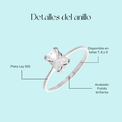 Anillo de compromiso Duchesa en plata 925