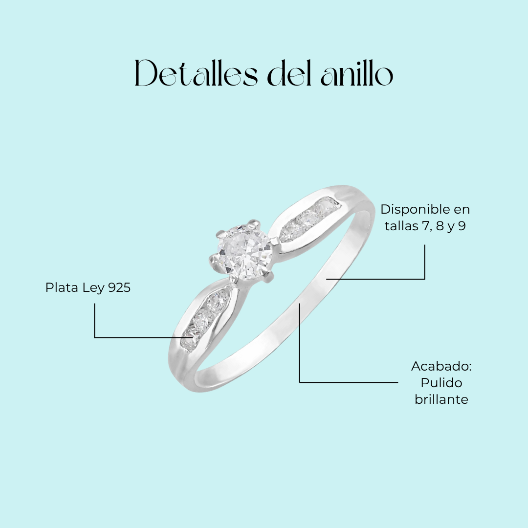 Anillo de compromiso Damar en plata 925