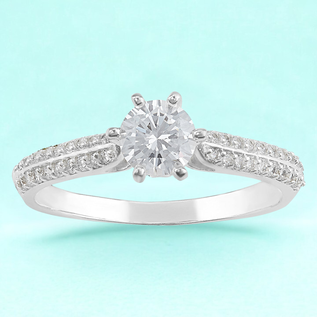 Anillo de compromiso Flor de Abi en plata 925