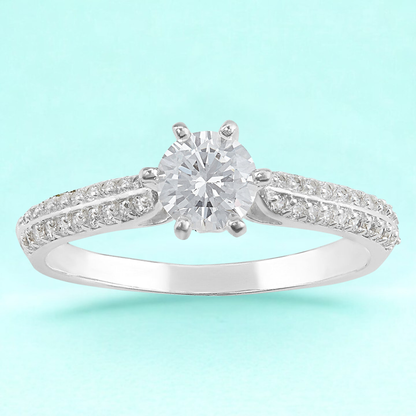 Anillo de compromiso Flor de Abi en plata 925