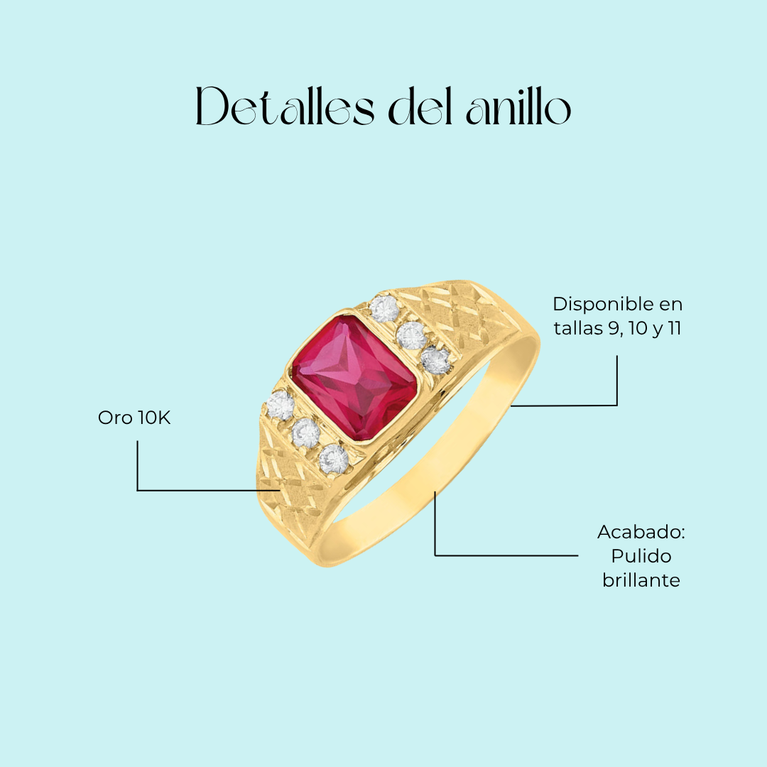 Anillo Modelo 300 en Oro amarillo de 10k