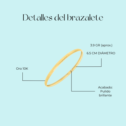 Aro diamantado brazalete en Oro amarillo de 10k