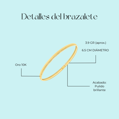 Aro diamantado pulsera de Oro amarillo de 10k