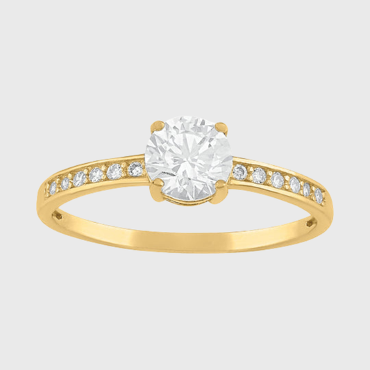 Anillo de compromiso Sol de janeth en Oro amarillo de 10k