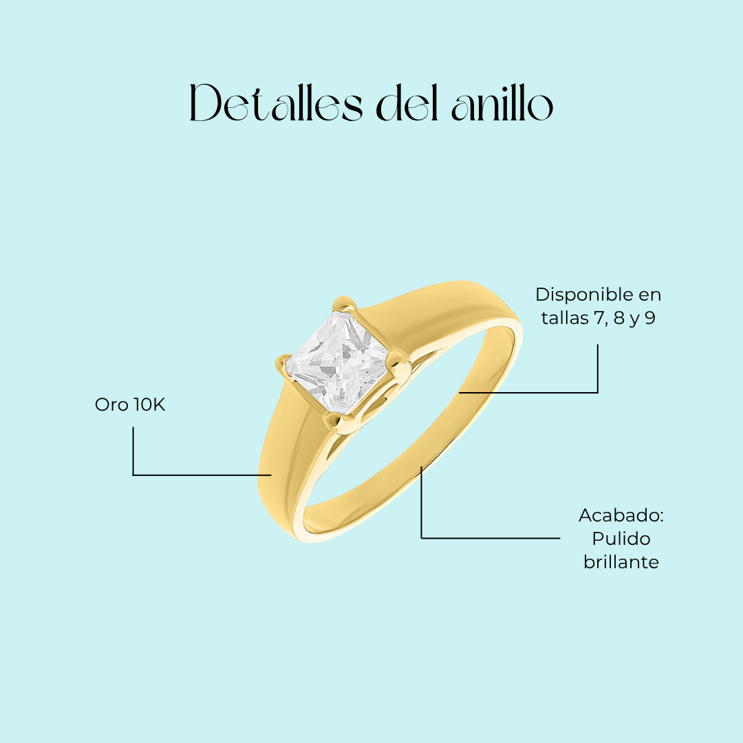 Anillo de compromiso Constanza Crown en Oro amarillo de 10k