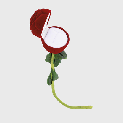 Estuche para Anillos de Flores de Rosas Rojas