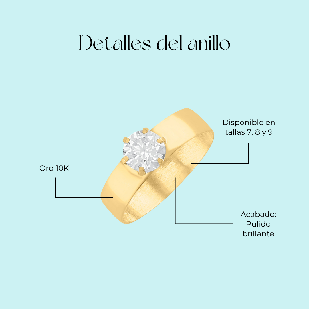 Anillo de compromiso Silencio de Miriam en Oro amarillo de 10k