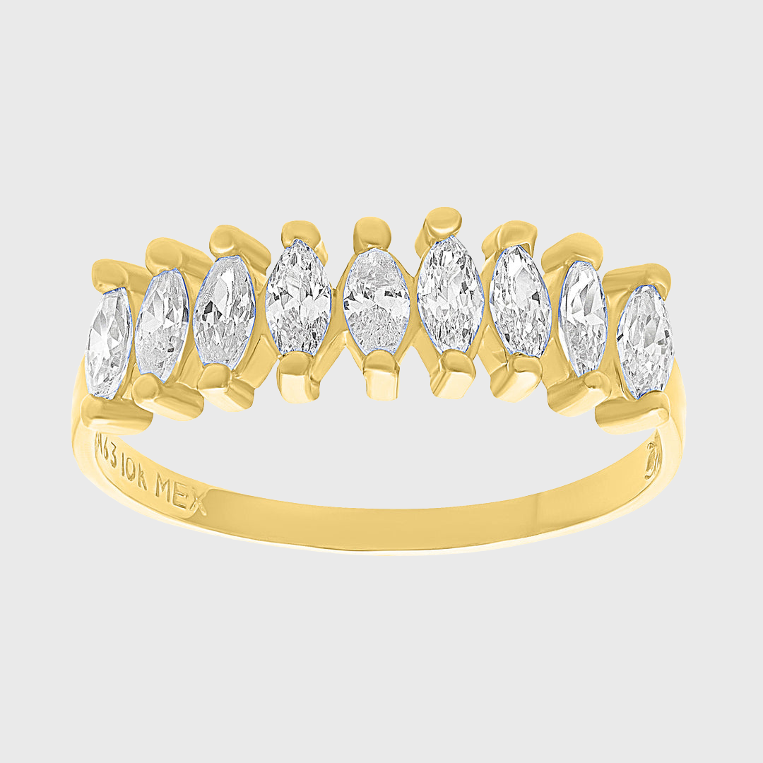 Anillo churumbela de piedras con Oro amarillo de 10k