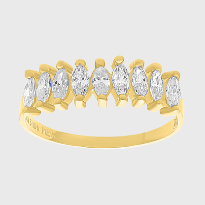 Anillo churumbela de piedras con Oro amarillo de 10k