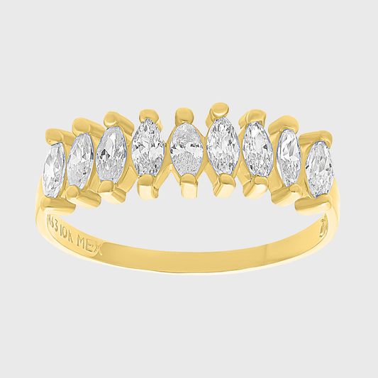 Anillo churumbela de piedras con Oro amarillo de 10k