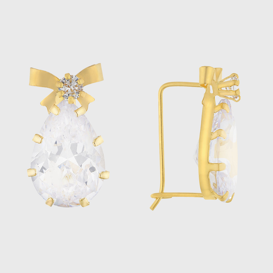 Aretes con piedras de Gota en Oro amarillo de 10k