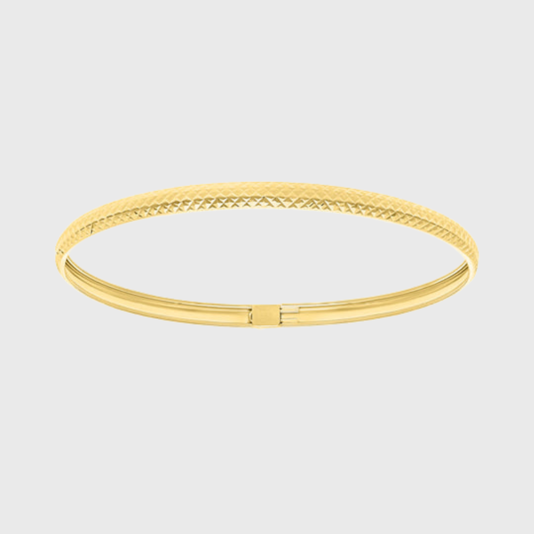 Aro diamantado pulsera de Oro amarillo de 10k