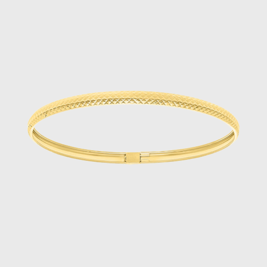 Aro diamantado pulsera de Oro amarillo de 10k