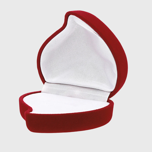 Estuche Corazón Para Anillo O Aretes Terciopelo Rojo en Mty