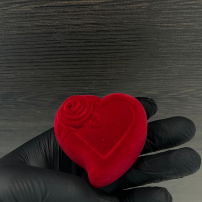 Estuche Corazón Para Anillo O Aretes Terciopelo Rojo en Mty