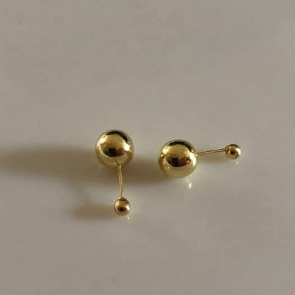 Broquel Bola liso pequeño en Oro amarillo de 10k